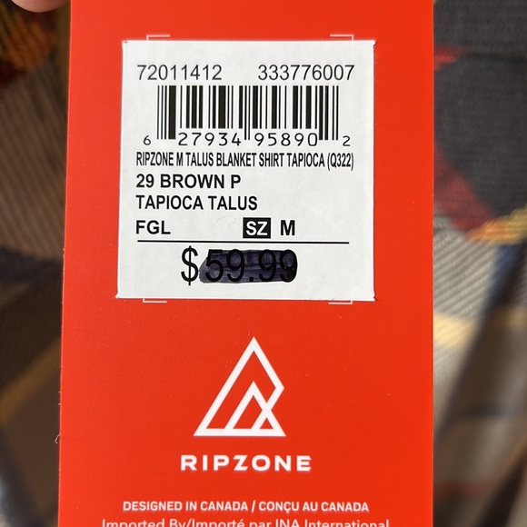 Ripzone lightweight Shacket. Men’s medium. New with tags. - Picture 2 of 3